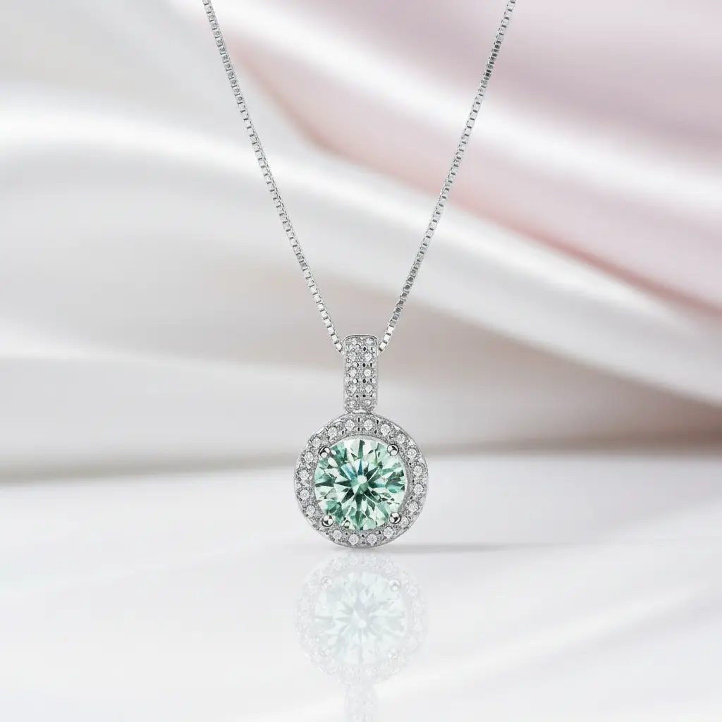 1.0 Ct Green Diamond Option Necklace