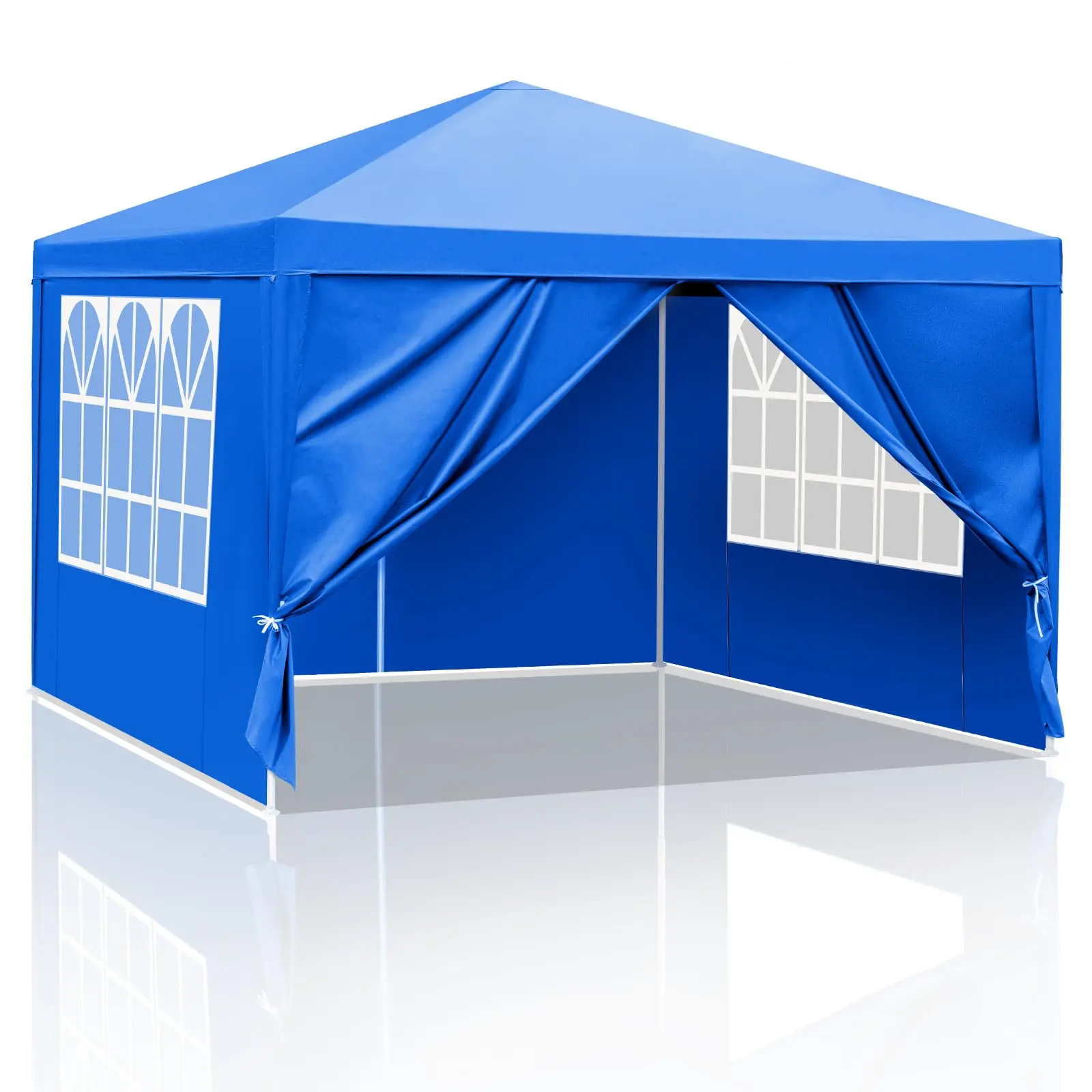 10'x10'Outdoor Gazebo, Waterproof Outdoor Canopy Patio Tent Party Tent,Outdoor Canopy Tent Patio Camping Gazebo Storage Shelter Pavilion Cater Party Wedding BBQ Events Tent w/Removable Sidewalls,Blue