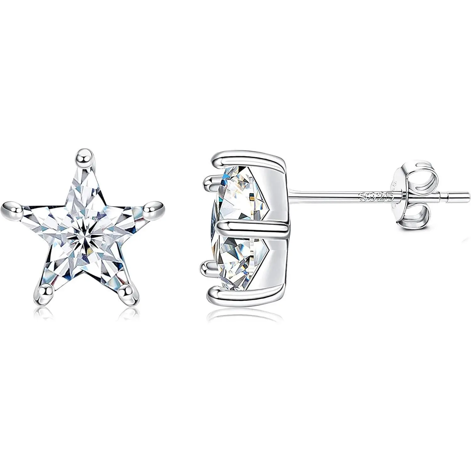 YADOCA Sterling Silver Moon Star Flower CZ Stud Earrings Cute Music Note Earrings for Women Men Dainty Cubic Zirconia Earrings Stud Jewelry Gifts