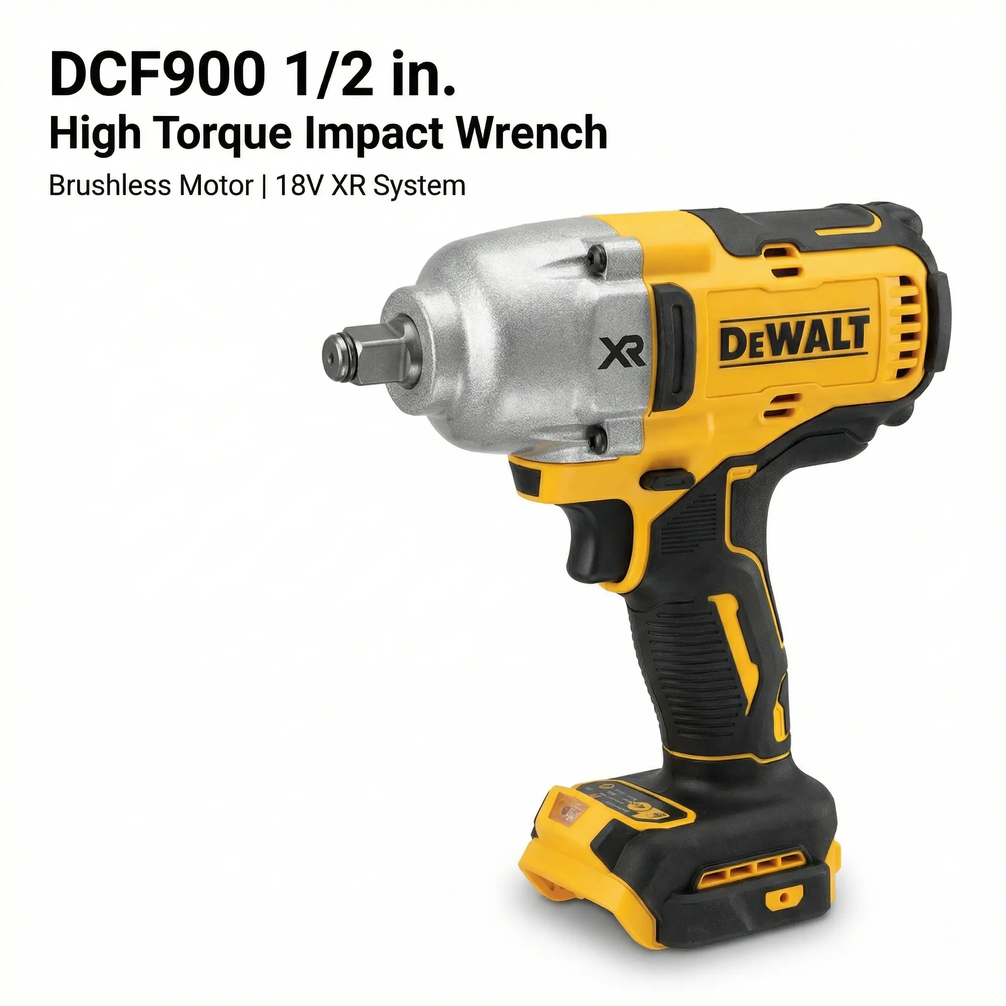 DEWALT DCF900 Brushless Motor Cordless Impact Power Wrench, 18V-20V MAX Rechargeable High Torque Hand Tool Set with Multitools & Accessories for High Torque Tasks, DIY Projects, Impact Wrench