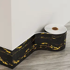 Self-Adhesive European Marble Skirting Wallpaper Roll, Marble Backsplash Wallpaper, PVC Tile Pattern Removable No Residue, Waterproof Durable for Bedroom Kitchen Bathroom
