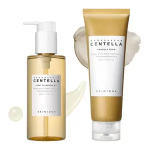SKIN1004 Double Cleansing Duo Pack – Lightweight Centella Oil, Foaming Facial Cleanser Routine Kit for Sensitive Skin