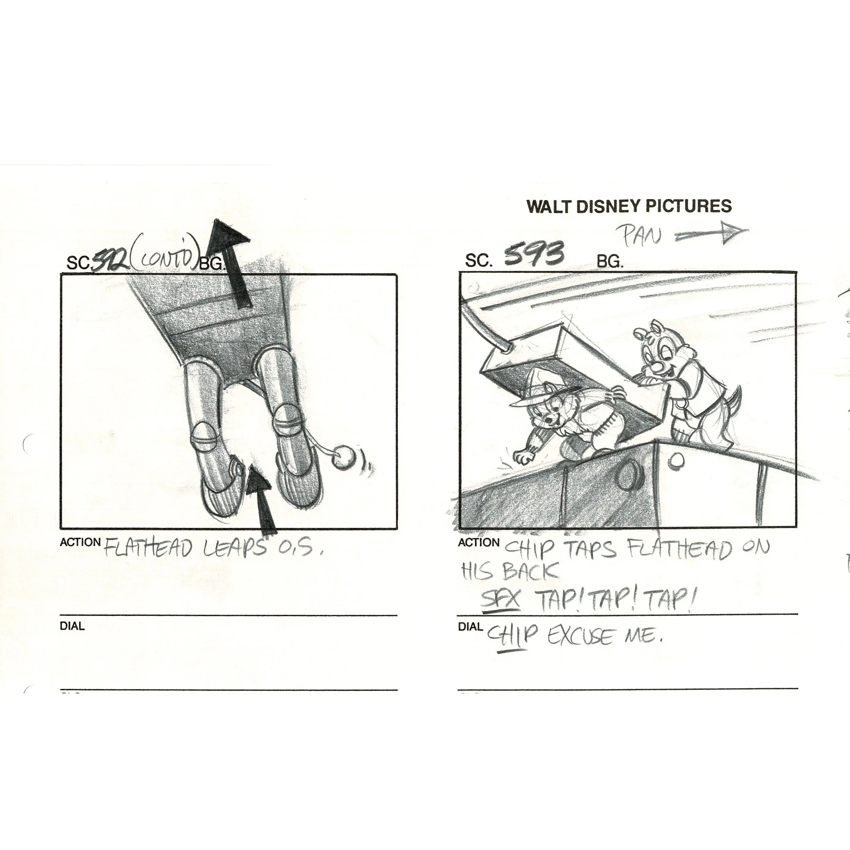 Chip n Dale Rescue Rangers Original Production Animation Storyboard Walt Disney FIRST EPISODE 1988 A179