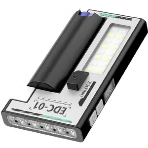 Work Light Auto Repair Maintenance Lamp, Long Battery Life Strong Magnetic Mini Flashlight, Bright Rechargeable Portable Edc COB Lantern, Led Rechargeable Flashlights