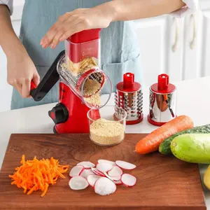 Manual Rotary Cheese Grater, Multi-Functional Hand Crank Grater, Suitable for Cheese, Vegetables, Nuts, Chocolate, Food Grade Design, Kitchen Tool