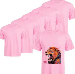 Joyclub 5 PCS Unisex Sublimation Blanks Bulk Polyester T Shirts for Sublimation Crew Neck Short Sleeve Wholesale DIY Gifts