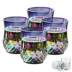 6 Packs Liquid Activated LED Glowing Shot Glasses, Sturdy Vibrant Glass Cups Tumblers, Stylish Drinkware for Bar, Disco Party Supplies, Ideal Gift
