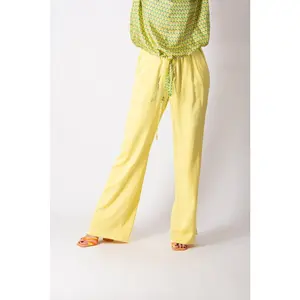 Yellow wide pants SIERA - Breathable, Lightweight, Comfortable, Casual Womenswear, Matching Pockets