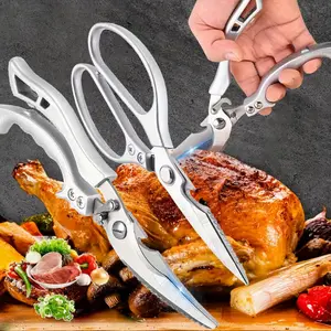 Kitchen Scissors Set Poultry Shears 2 Pack Korean Barbecue Scissors Premium Kitchen Scissors Poultry Shears Heavy Duty Kitchen Shears All Purpose with Anti-Slip Handle & Safety Lock, Stainless Steel Cooking Scissors for Meat, Bone, Poultry tiktokshopsprin