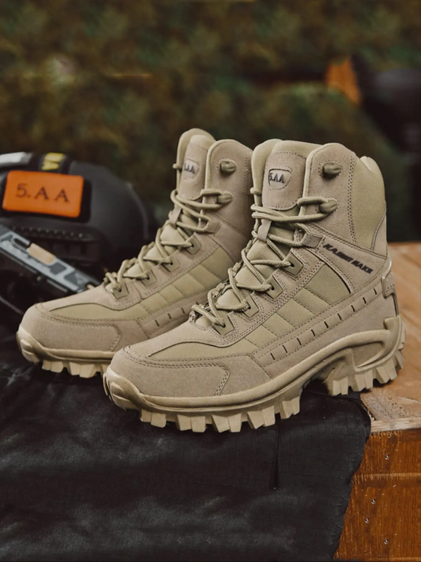 Men's Lace Up Front Tactical Lightweight Waterproof Durable Outdoor Hiking Boots, Casual Hiking Footwear, Casual Shoes, Fashionable Anti-slip & Wear-resistant Boots for Daily Wear
