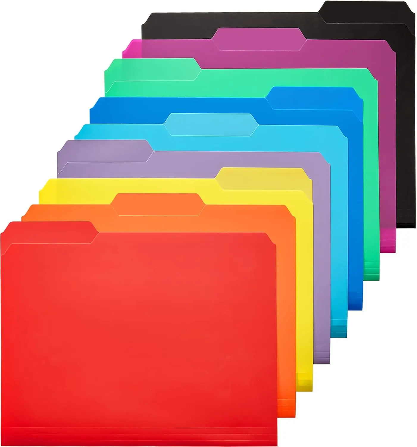KTRIO 9-Pack Assorted Colors Durable Plastic File Folders - 11.6x9.0in Letter Size Polypropylene Document Organizer Folio with Erasable Tabs, Expandable Waterproof Folder Organizer for Desk, Home & Office (150+ Pages Capacity)