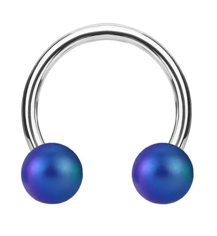 Matte Blurple Stainless Steel Circular Barbell