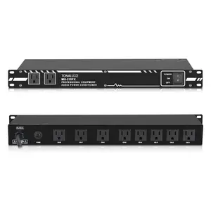 Power Conditioner for Audio Equipment, 10 Outlets 30A Rack Mount Audio Digital Pro Power Supply Controller Regulator for Home Theater Sound System Stage Studio (MU-210FX)