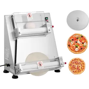 Father's Day Gift VEVOR Pizza Dough Roller Sheeter, 3-16 Inch Semi-automatic Stainless Steel Pizza Press, Commercial Electric 390W Pasta Maker Machine, 260 pcs Per Hour, Adjustable Thickness, with Dough Press Lid