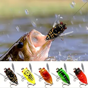 5PCS 3D Holographic Cicada Fishing Lures - Lifelike Biomimetic Cicada Shape, Realistic Swimming Action, Durable Construction for Freshwater and Saltwater Fishing - New 2024 Fishing Gear Accessories