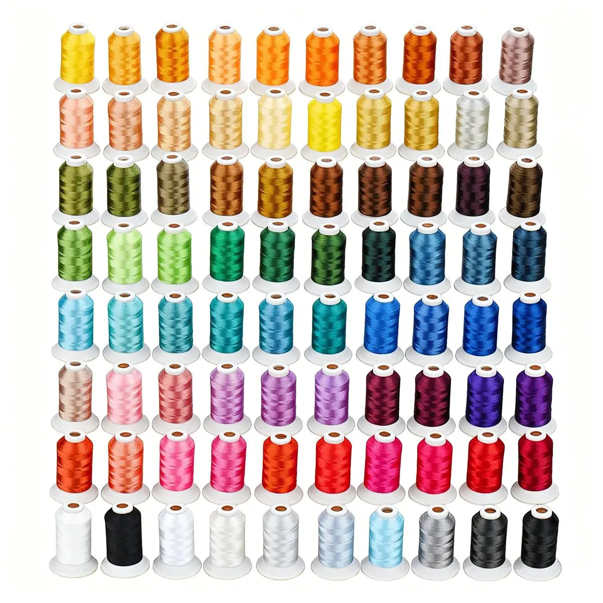 Simthread 80-Color Polyester Embroidery Thread Kit, 40WT 500M/1000M Spools, Machine Embroidery Thread Set, Janome & Robison-Anton Color Match, Color Card Included