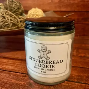 Gingerbread Cookie Soy Candle | Minimalist Rustic Candle | Gingerbread Scented Candle