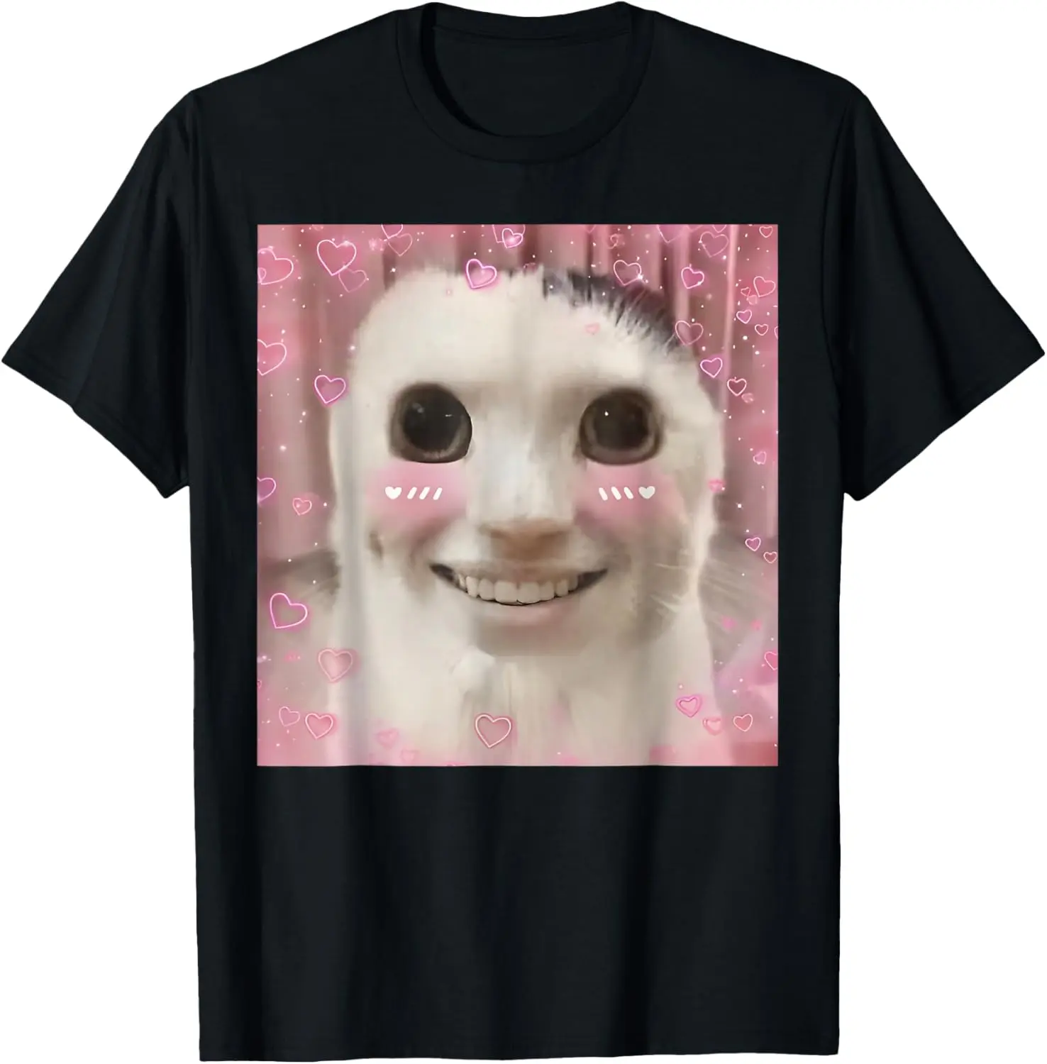 Goofy Ahh Cat Meme Dank Cursed Weirdcore Funny Dank Meme T-Shirt Pure Cotton Graphic Tees Menswear Top: Gifts for Men & Women