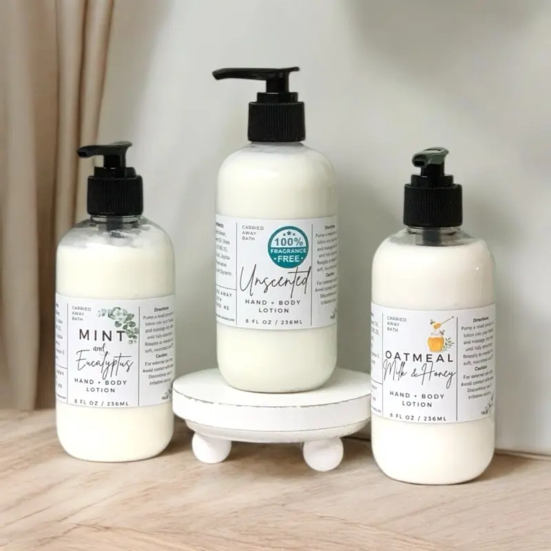 Hand & Body Lotion 8 oz Pump Lotion - Shea Butter & Sunflower Oil, Jojoba Oil, Hydrating Formula, Convenient Pump Bottle
