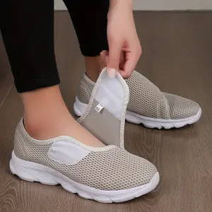 Comfortable Wide-Fit Sneakers for Men and Women - Breathable Mesh Walking Shoes with Adjustable Strap, Soft Diabetic Loafers, EVA Sole, All-Season Footwear, Diabetic Footwear |     Breathable Sneakers |     Adjustable Strap Shoes