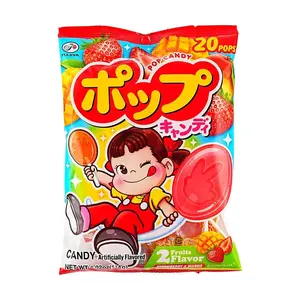 FUJIYA Japanese Strawberry & Mango Flavored Lollipops - 20 Count (114g) - Fun Fruity Candy Snacks for Kids & Adults