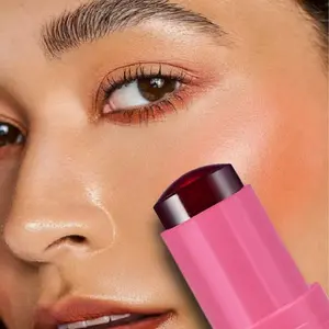 3-in-1 Matte Blush Stick Lip Cheek Tint for Lip and Cheek Color Correcting Brightening Finish Long-Lasting Waterproof Makeup Sticks Suitable for Halloween Christmas