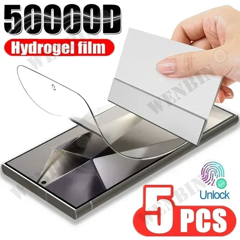5 Pcs Hydrogel Film For Samsung Galaxy S26 S25 S24 S23 S22 Ultra Plus S24 FE A56 A55 A36 A26 A16 5G Screen Protector