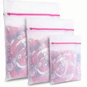 Laundry Mesh Bag Set of 3, Small Medium Large Sizes, Ideal for Delicate Clothes, Underwear, Socks, Baby Clothing, Gentle Washing