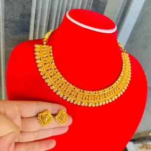 Gold plated Choker/Necklace with earrings
