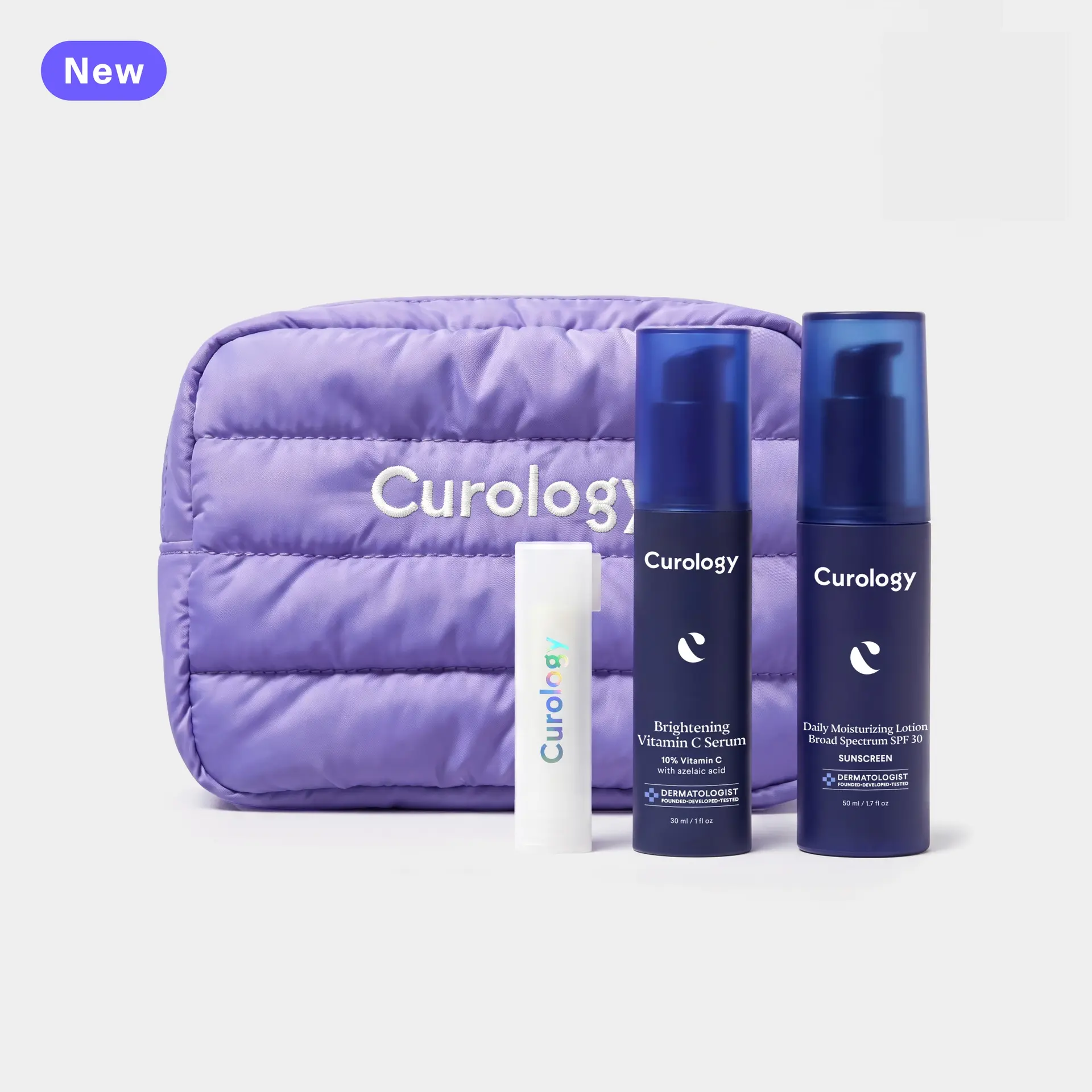 Curology Glow Guard Essentials Kit | Vitamin C Serum + SPF Moisturizer + SPF Lip Balm | Brightening and Sun Protection Skincare Set