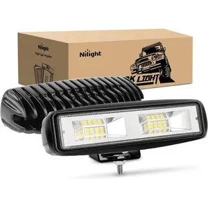 Nilight 15021F-B 2PCS 6-Inch 48W Triple Row White Car Light Bar, Aluminum Alloy Weather-Resistant Off-Road Flood Combo Driving Fog Work Lamp for SUV, Light Bar Car fathersdaygift