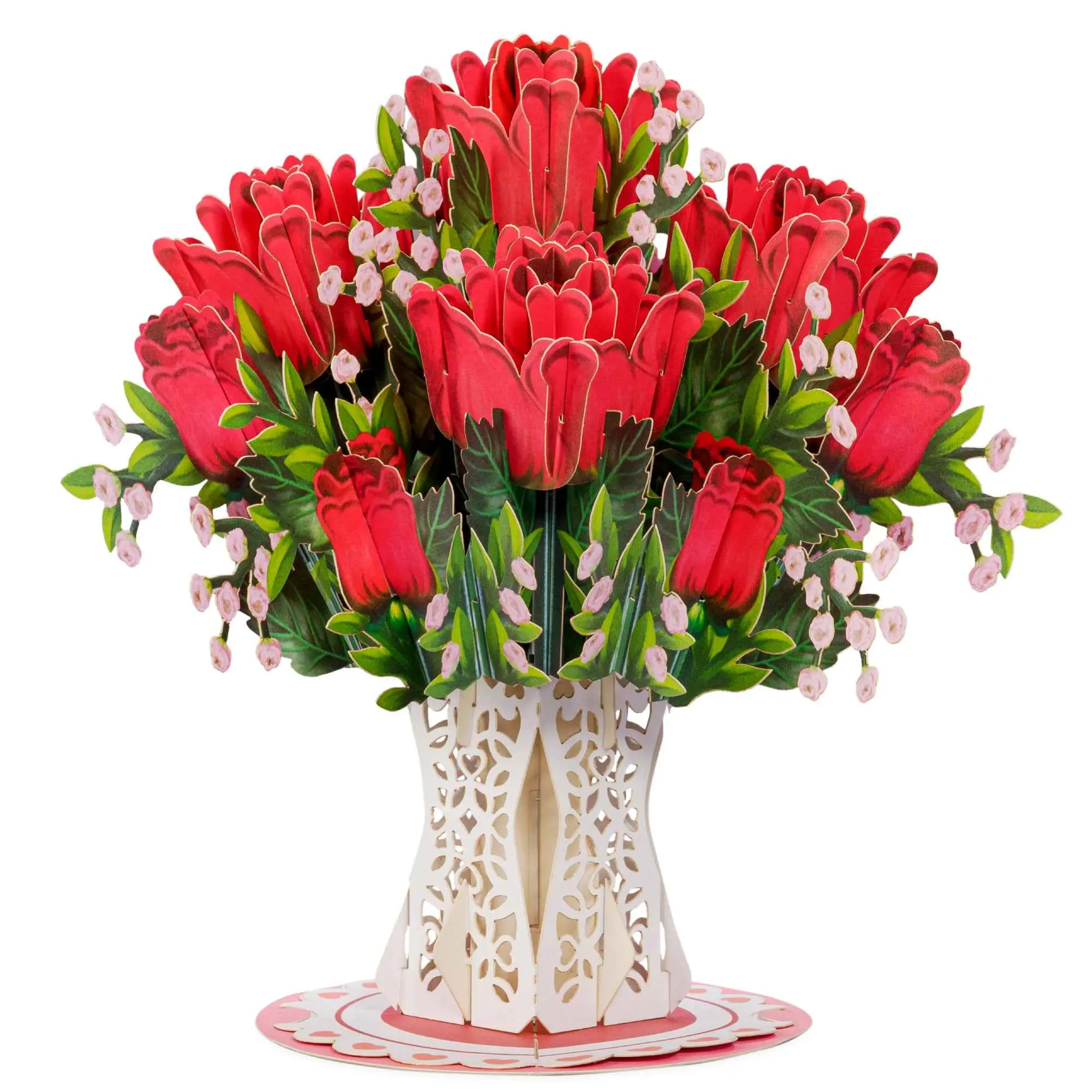 Paper Love 3D Pop-Up Flower Bouquet Card - Detachable 2-in-1 Romantic Keepsake Gift - Anniversary, Birthday, Wedding, Valentine's Day, Birthday, Gifts for Women, Her, Wife, Girlfriend, Boyfriend, Husband, Prom, Graduation, Proposal