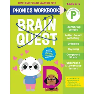 Brain Quest Phonics Workbook: Pre-Kindergarten by Workman Publishing [Paperback Book]