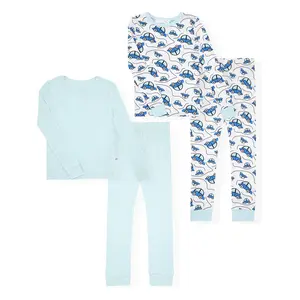 Sleep On It Boys Bamboo Viscoce 2-Piece Snug Fit Pajama Set (2-Pack = 4 Pieces)