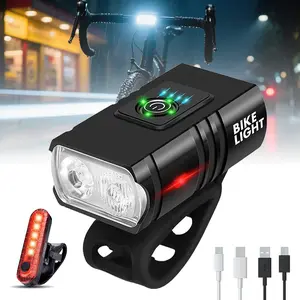 XTAUTO Bike Light Set ,USB - rechargeable Lights,Easy to install, Lights with Multiple Lighting Modes, rechargeable bicycle light  IPX5 Waterproof ,6 Light Modes,  Super Bright Bike Lights bicycle  light lumen super bright bikelights mtb  gear Ebike light