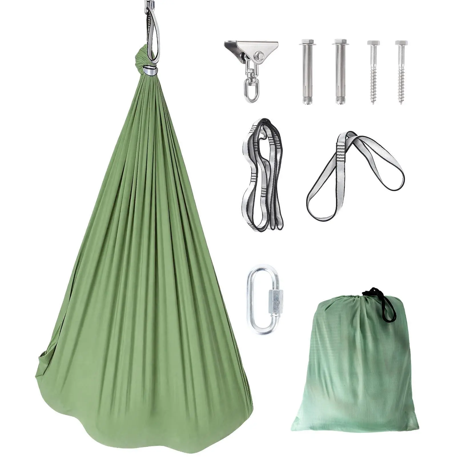 GARVEE Sensory Swing for Kids & Adults, Indoor Sensory Swing for Hug Like Calming Effect, Double Layered Soft Fabric and Heavy Duty Hardware, Green