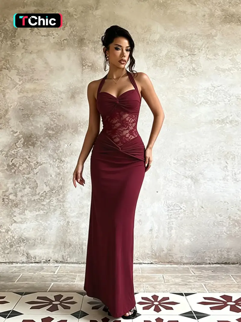 knee length dresses for ladies Nadine Merabi Diane Burgundy Dress 6