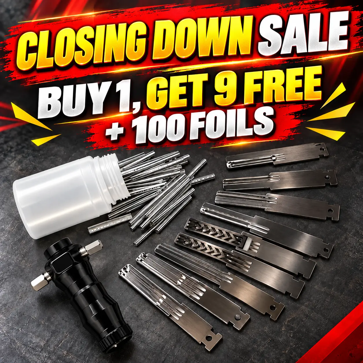9-in-1 Hand Tool Repair Kit with Aluminum Foil Strip, Multi-Function Hardware Repair Tool Set