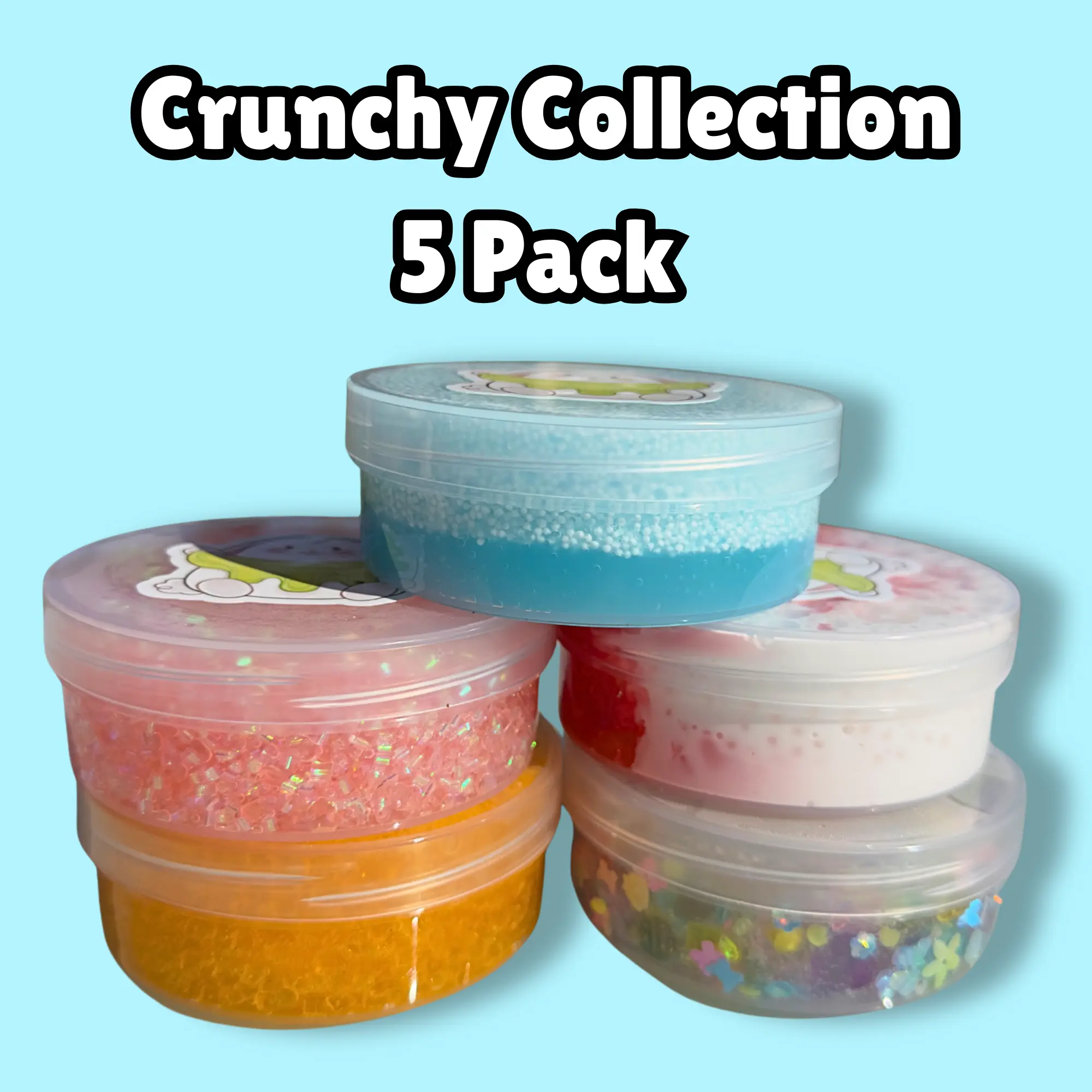 Crunch Collection Slime Bundle! 5 Pack Slime Collection! Crunch Collection Slime Bundle! 5 Pack Slime Collection!