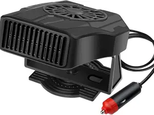 Car Fan Heater Electric Car Dash Fan with Cigarette Lighter Plug for Auto Sedan Vehicle Pickup Van 2 in1 Portable Fast Car Heater Defroster,Black 12v
