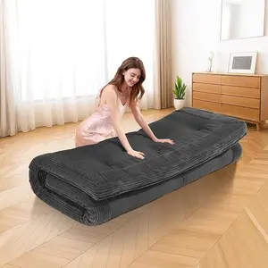 Winzoo Japanese Floor Futon Mattress Twin Size，4" Futons Sofa Couch Bed, Floor Mattress for Adults, Thicker Tatami Mat Sleeping Pad Foldable, Floor Futons Cushions, Grey Durable Memory Foam Floormattress tiktokshopspringglowup