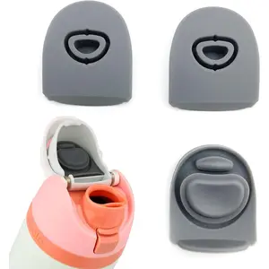 4 count Replacement  Stoppers Compatible with  Free Sip 19/24/32/40oz Stainless Steel Water Bottles & 25oz Tritan - -grade Leakproof Lid Seal Plugs for  Cap (Gray)