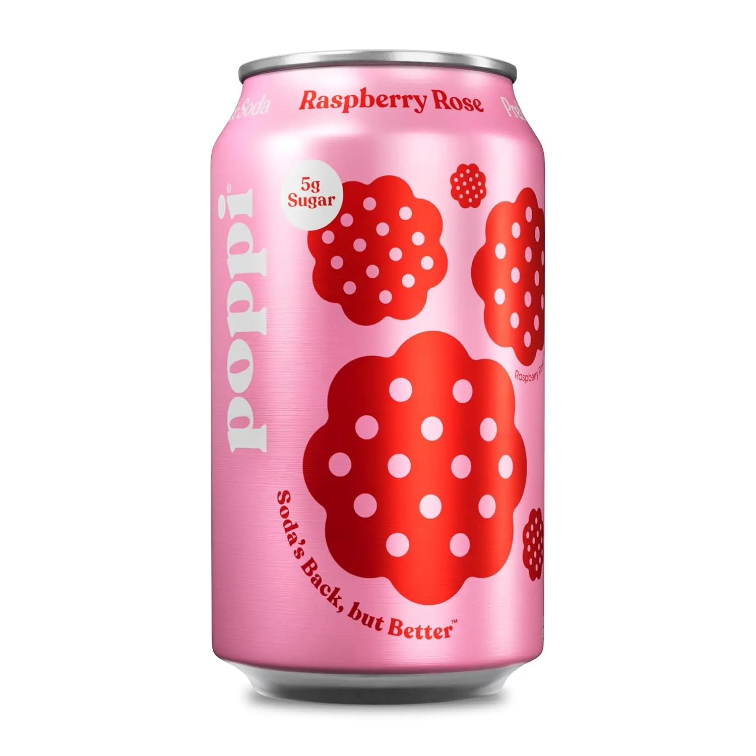 Poppi Sparkling Prebiotic Soda Beverage with Apple Cider Vinegar, Seltzer Water and Juice, Raspberry Rose Flavor, 12 Fl Oz, 1 Count, Packaging May Vary