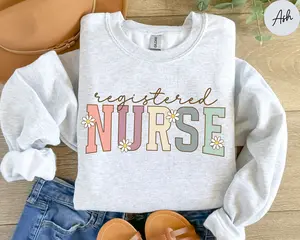 Floral Registered Nurse Sweatshirt – RN Crewneck, Nursing Student Gift, Nurse Graduation Hoodie, Registered Nurse Shirt Cotton Fabric