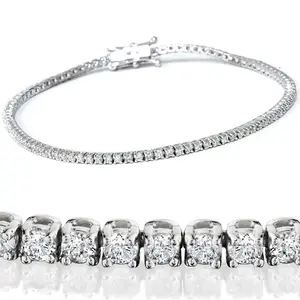 2 1/2ct Diamond Tennis Bracelet Solid 14K White Gold 7"