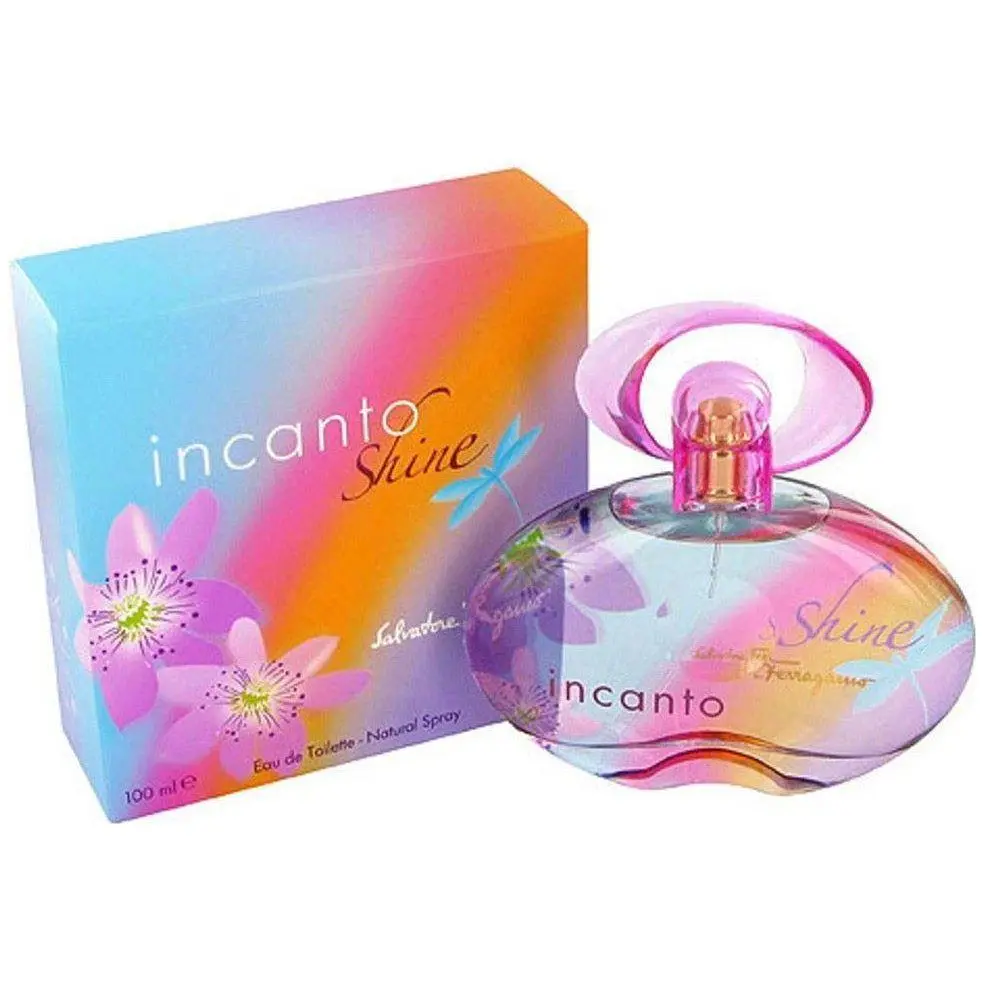 SALVATORE FERRAGAMO Incanto Shine Female Eau de Toilette, 3.4 fl oz, Amber Base with Whimsical Vibe, New in Box Single Item Women's Fragrance, Aromatic Floral Fragrance, Floral Amber Scents