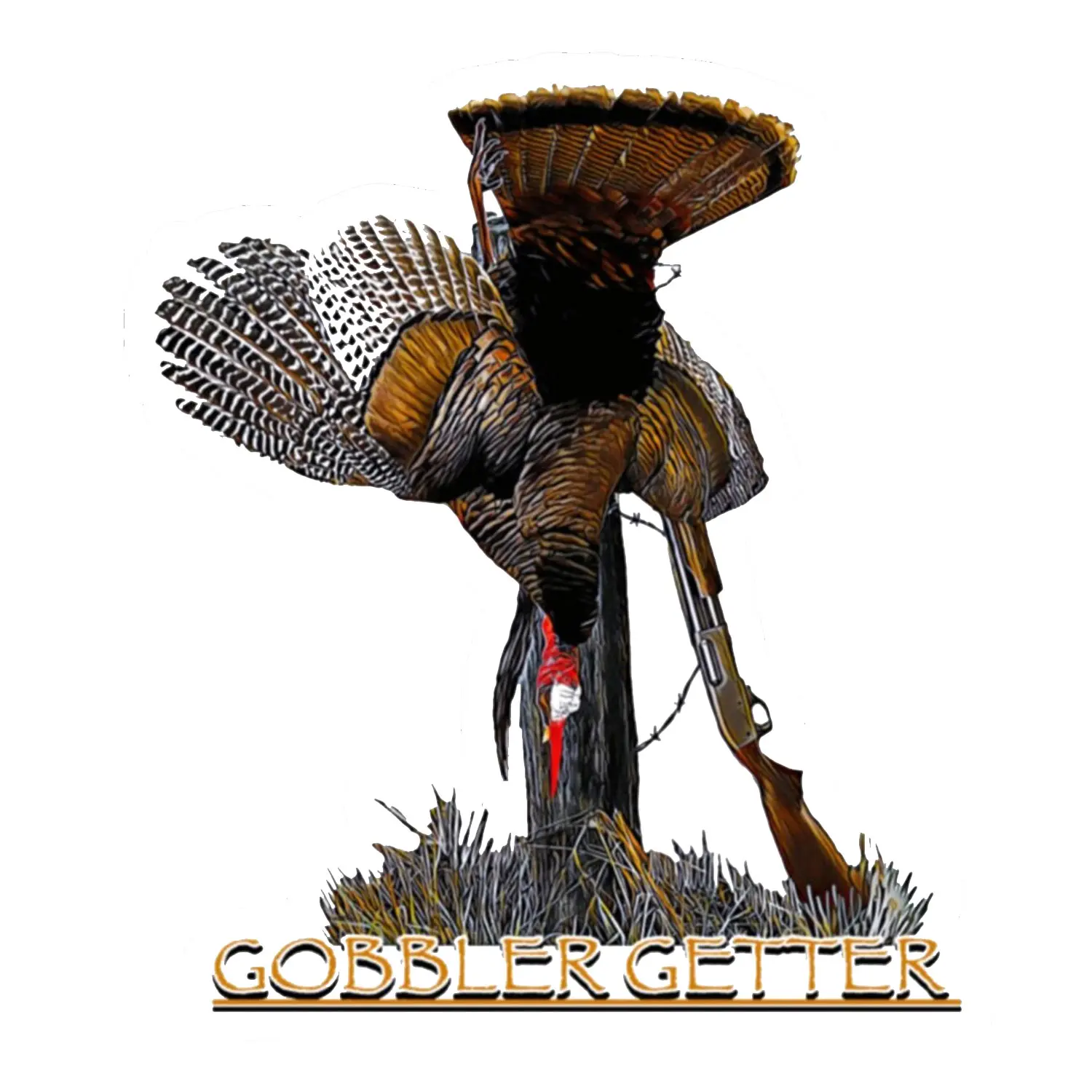 Gobbler Getter Turkey Hunting Sticker, Realistic Wild Tom Artwork with Shotgun Detail, Perfect for Trucks, Coolers, Tumblers & Phone Cases, Great Gift for Spring Turkey Season & Father’s Day