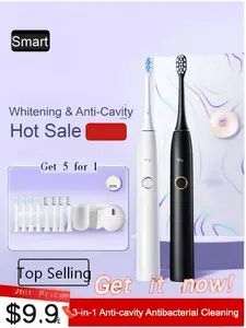 Smart Sonic Electric Toothbrush - 3-in-1 Whitening & Anti-Cavity, 1 Buy Get 5 Daily Oral  Cleansing