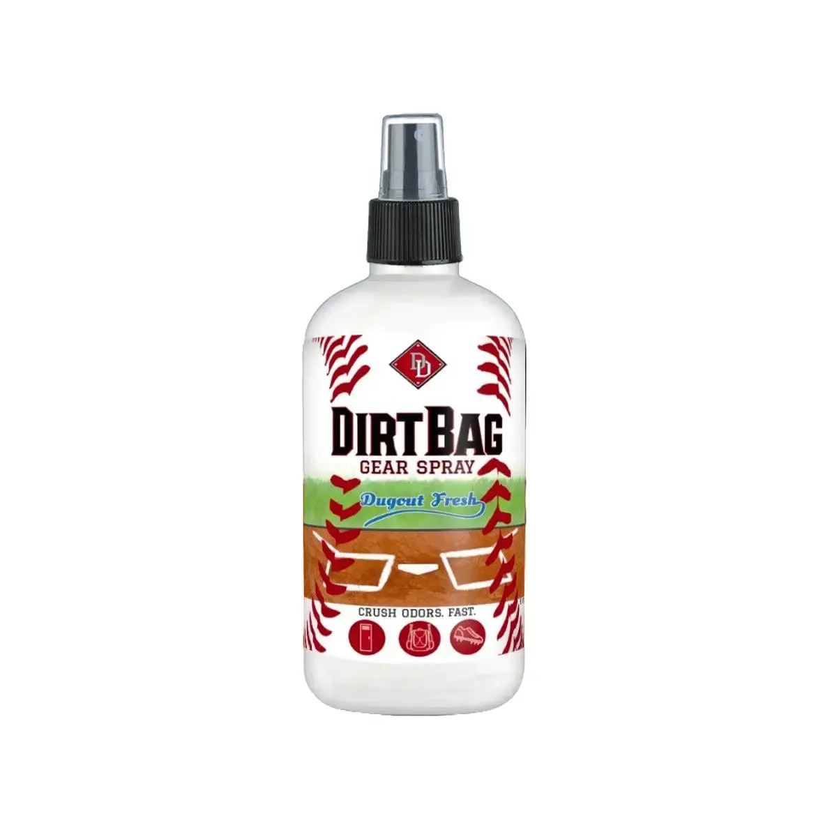 DirtBag Gear Spray, Sports Gear Deodorizer for Shoes, Cleats, Gym Bags, Gloves, Helmets & Equipment, Dugout Fresh, 8 oz Footwear