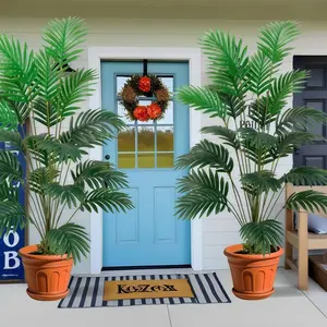 Large Realistic Artificial Plant 90-120cm, Fake Palm Tree, Tropical Palm Leaves, Decorative Fake Plant, Indoor Touch Plastic Bamboo Leaf Decor, Artificial Palm Trees, Tropical Fake Plants